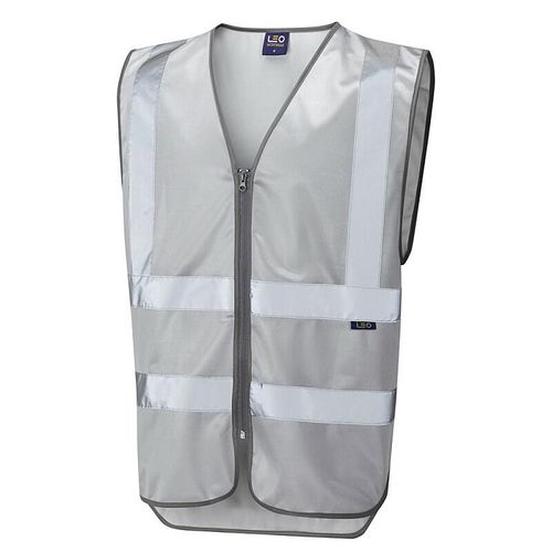 Leo Commodore Single Colour Reflective Waistcoat (Non ISO 20471) Silver