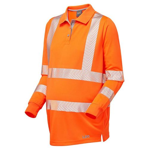 Leo Yarnacott ISO 20471 Class 2 Coolviz Ultra Women's Maternity Sleeved Polo Shirt Orange