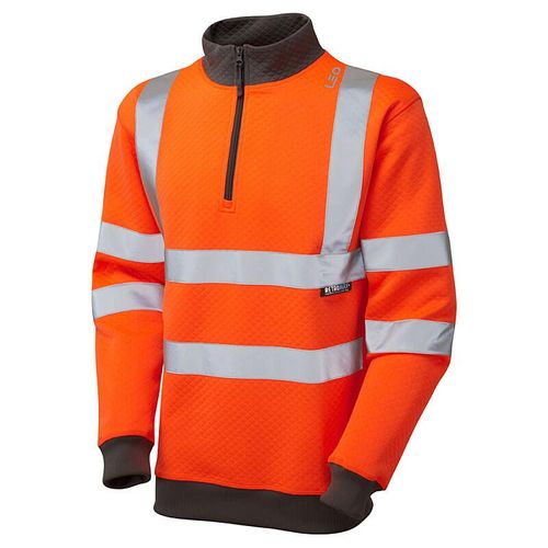 Leo Brynsworthy ISO 20471 Class 3 1/4 Zip Sweatshirt Orange