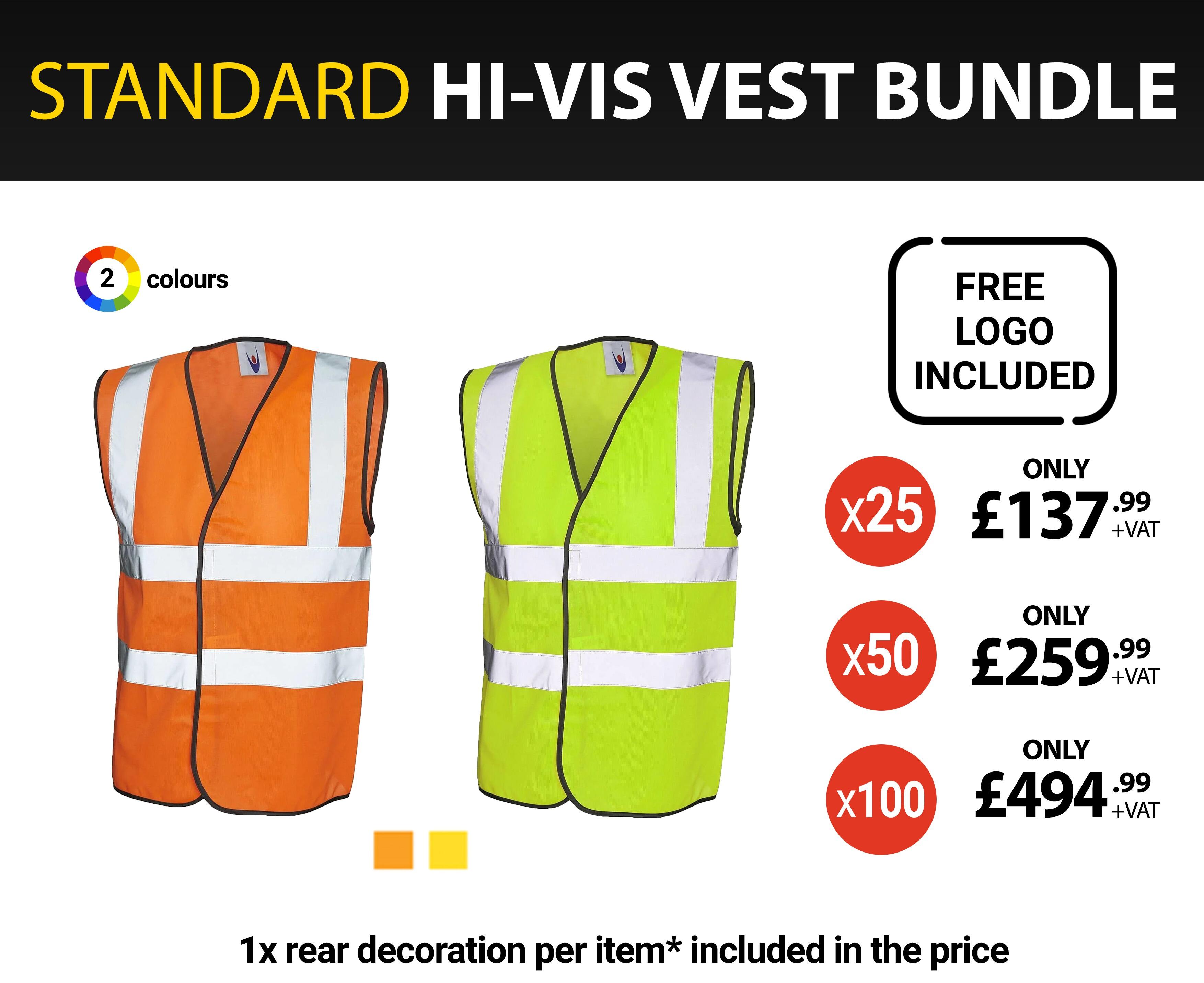 Standard HiVis Vest Bundle (Including Customisation)