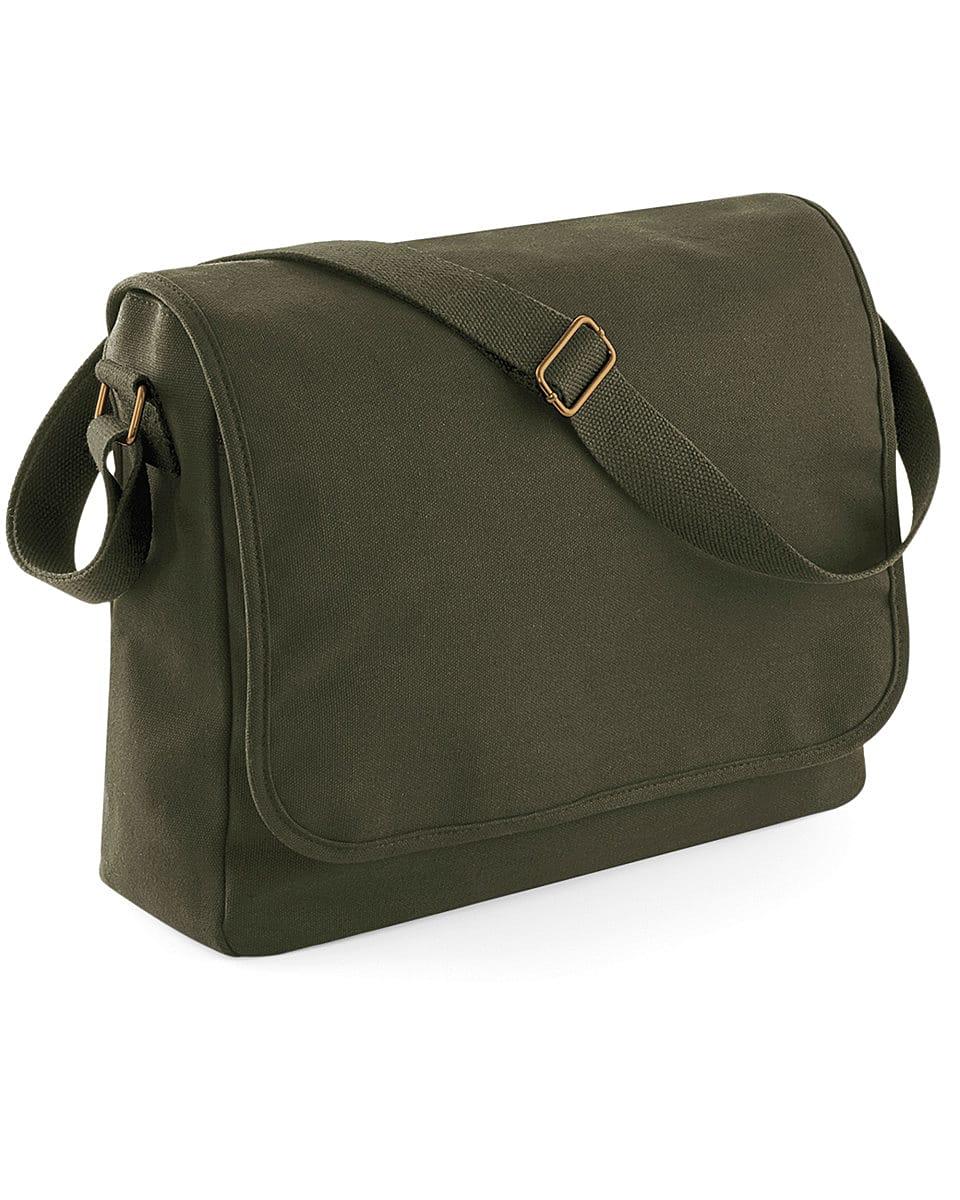 Bagbase Classic Canvas Messenger in Military Green (Product Code: BG651)