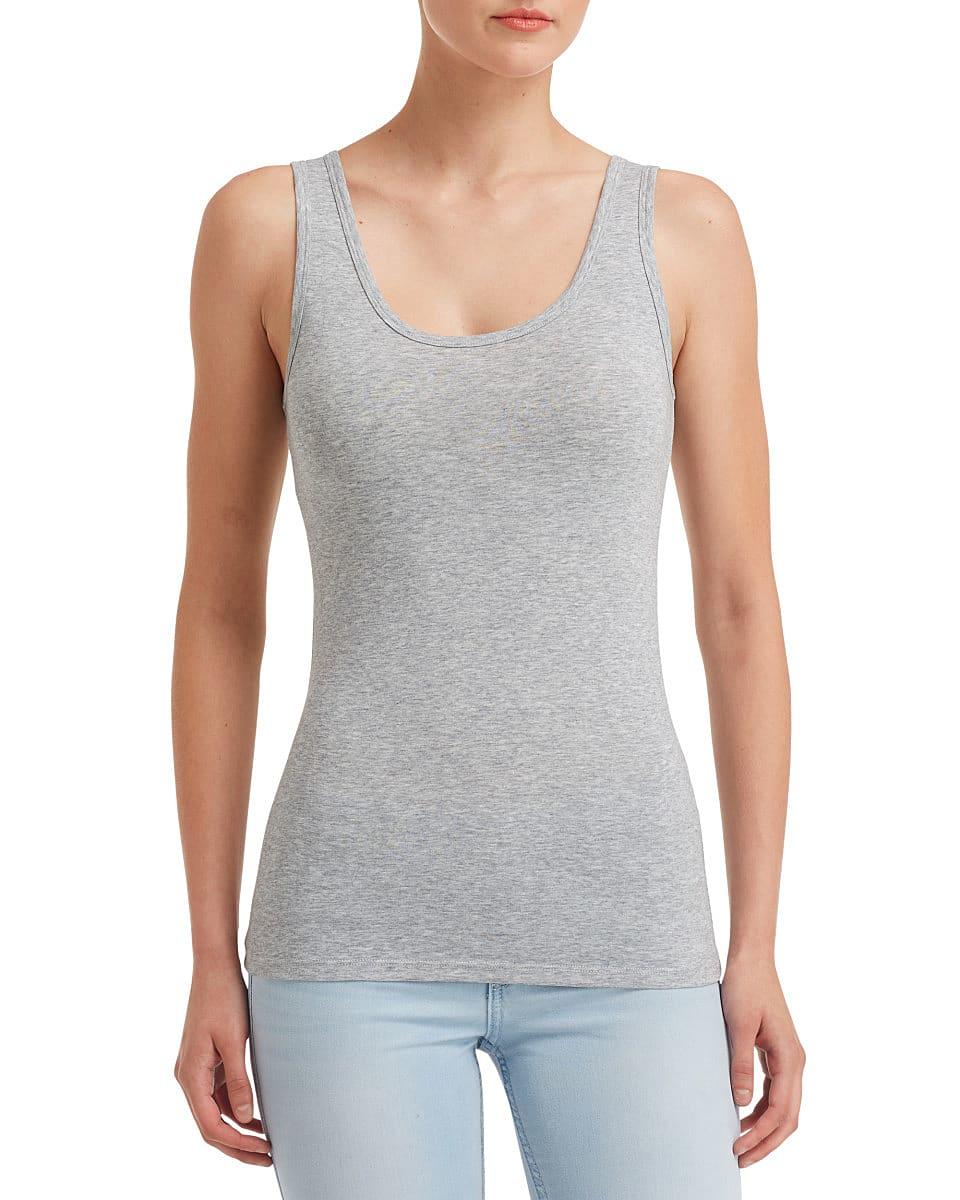 Anvil Womens Stretch Tank in Heather Grey (Product Code: 2420L)