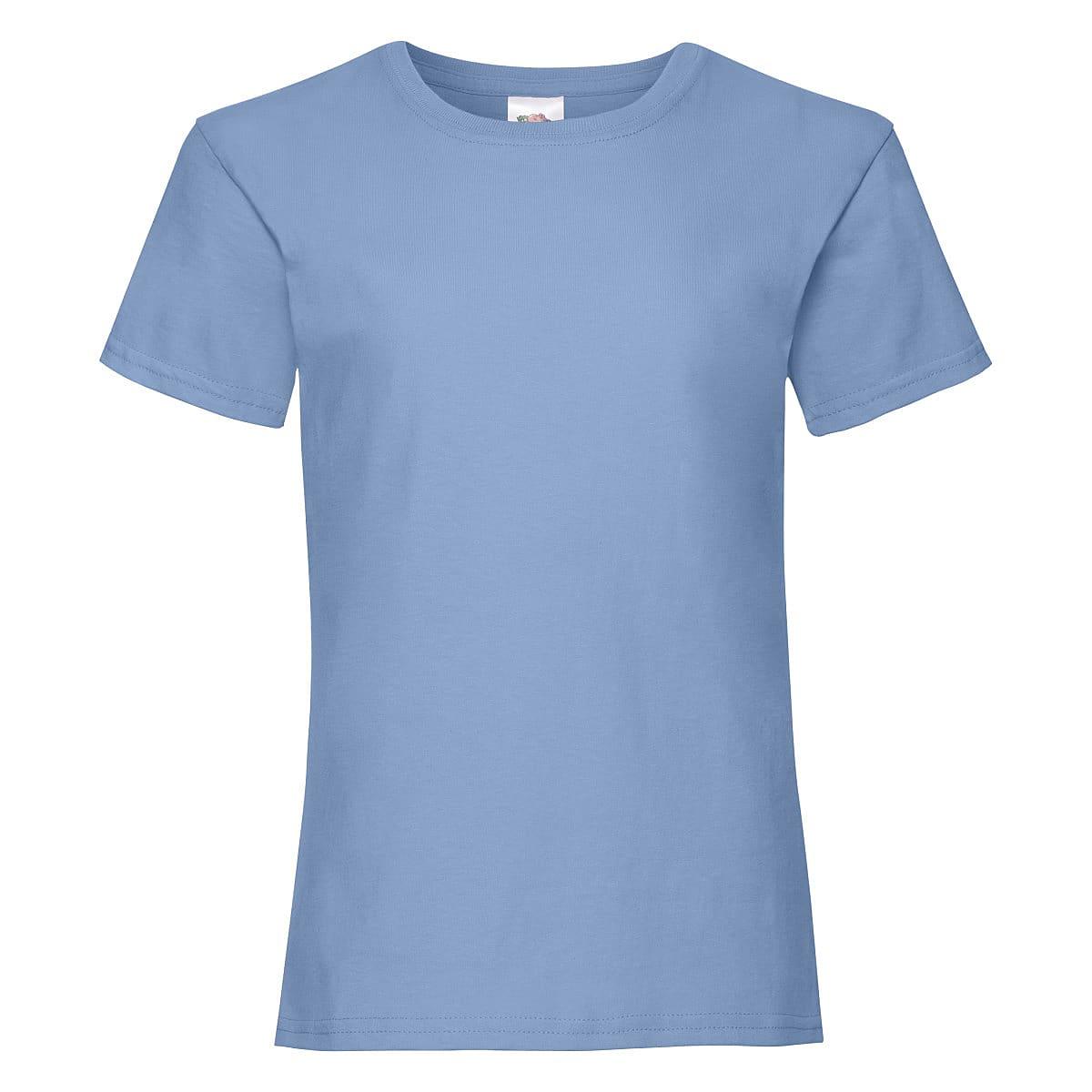 Fruit Of The Loom Girls Valueweight T-Shirt in Sky Blue (Product Code: 61005)