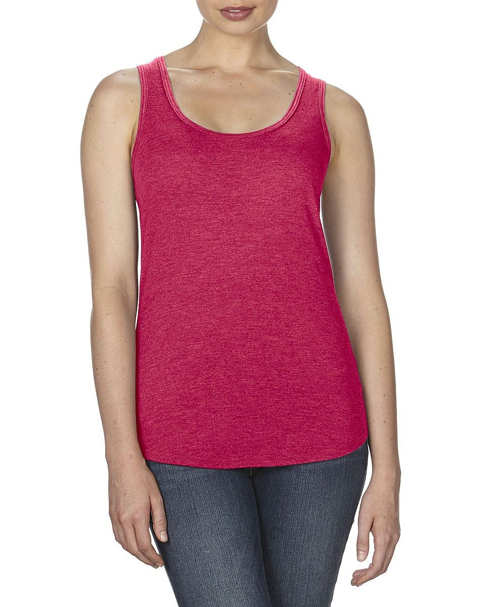 Anvil Womens Tri-Blend Racerback Tank in Heather Red (Product Code: 6751L)