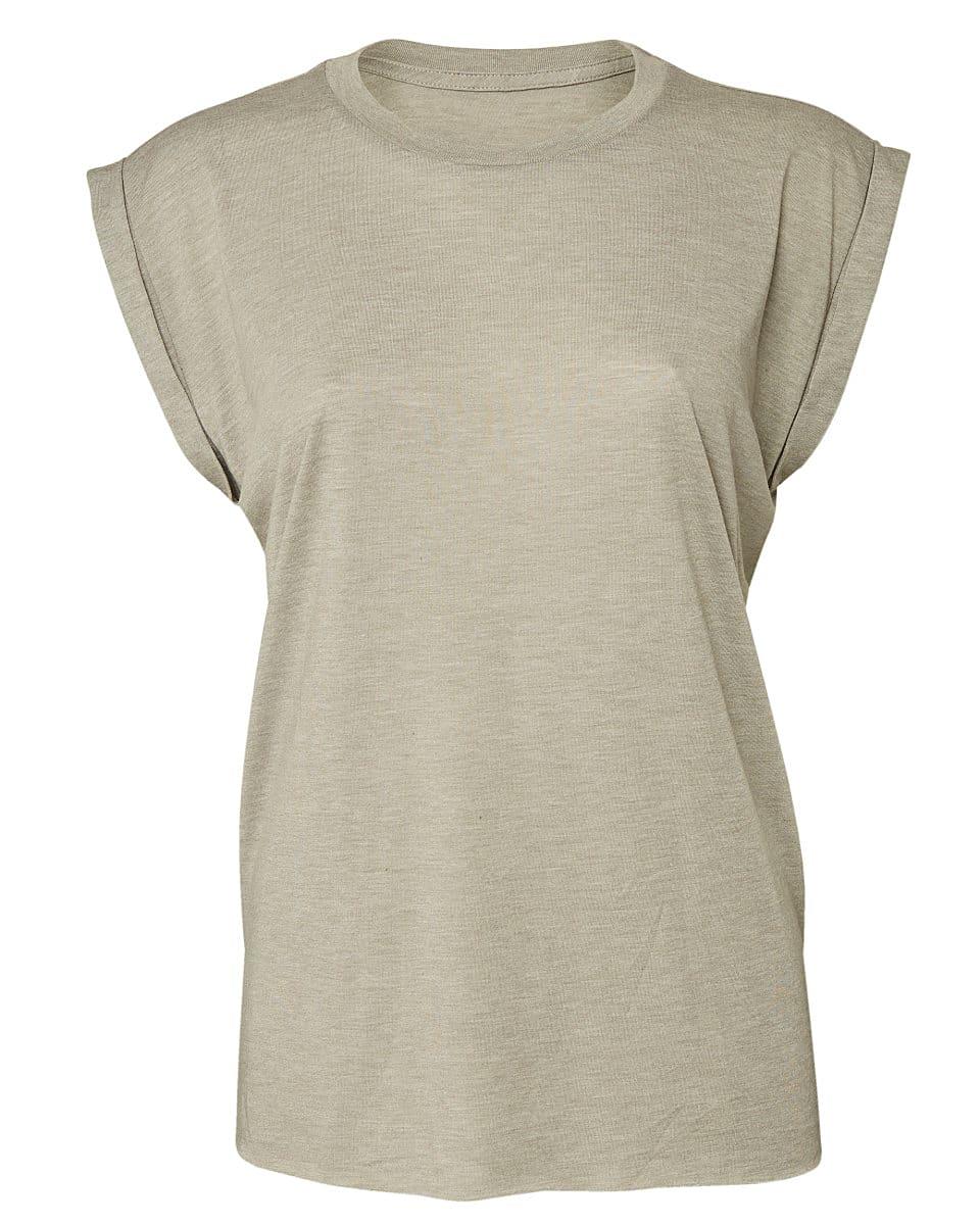 Bella Womens Flowy Muscle T-Shirt in Heather Stone (Product Code: BE8804)