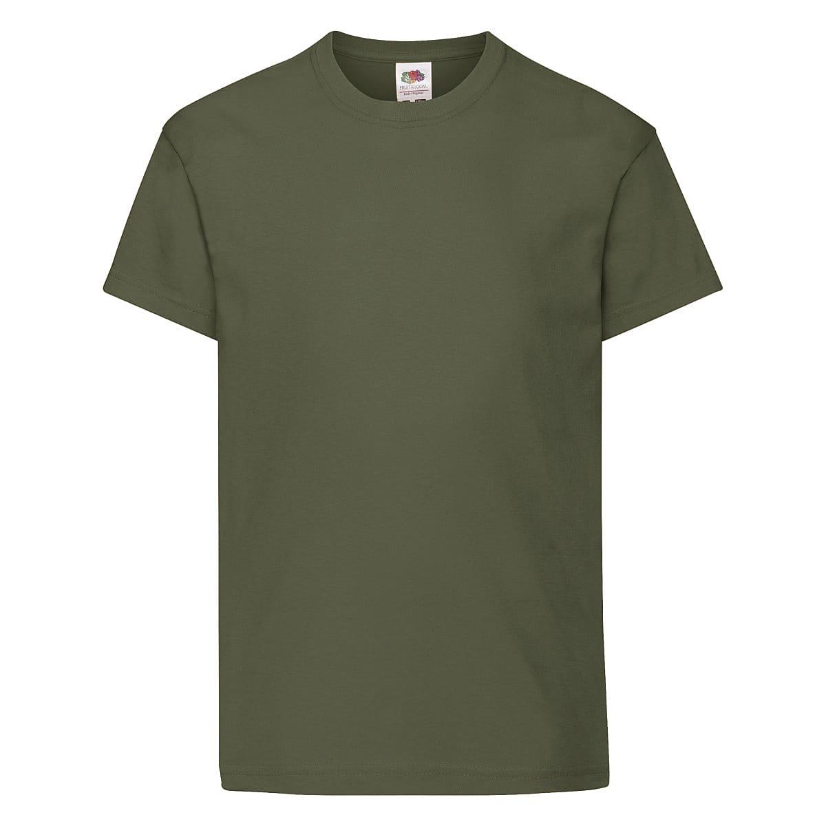 Fruit Of The Loom Kids Original T-Shirt in Classic Olive (Product Code: 61019)