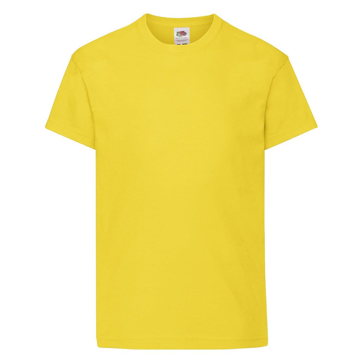 Fruit Of The Loom Kids Original T-Shirt in Yellow (Product Code: 61019)