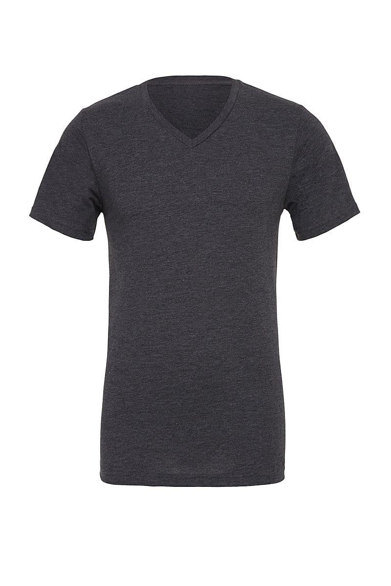 Bella Canvas Mens Jersey Short-Sleeve Vneck T-Shirt in Dark Grey Heather (Product Code: CA3005)