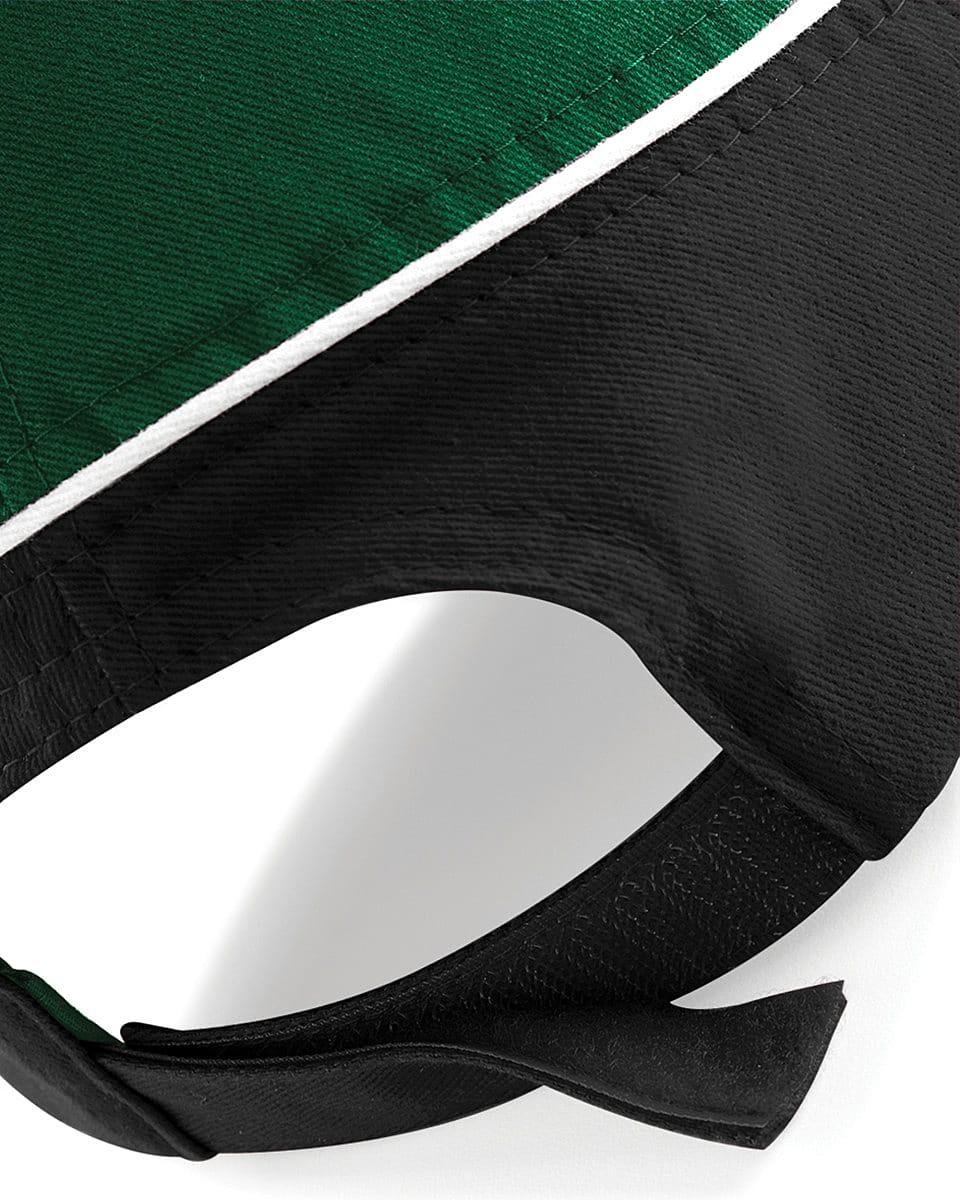Beechfield Teamwear Competition Cap in Bottle Green / Black / White (Product Code: B171)
