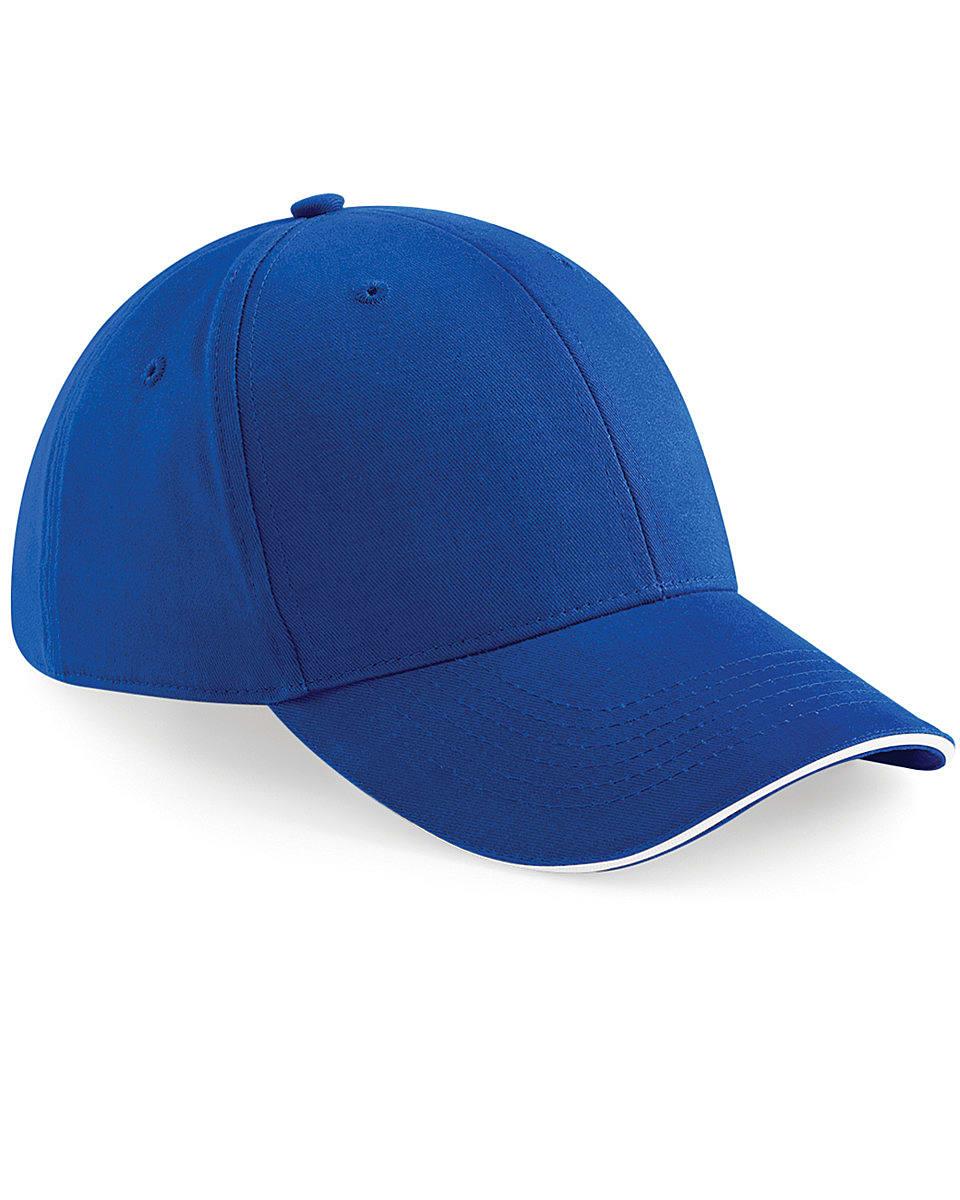 Beechfield Athleisure 6 Panel Cap in Bright Royal / White (Product Code: B20)