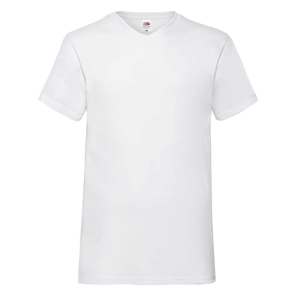 Fruit Of The Loom Valueweight V-Neck T-Shirt in White (Product Code: 61066)