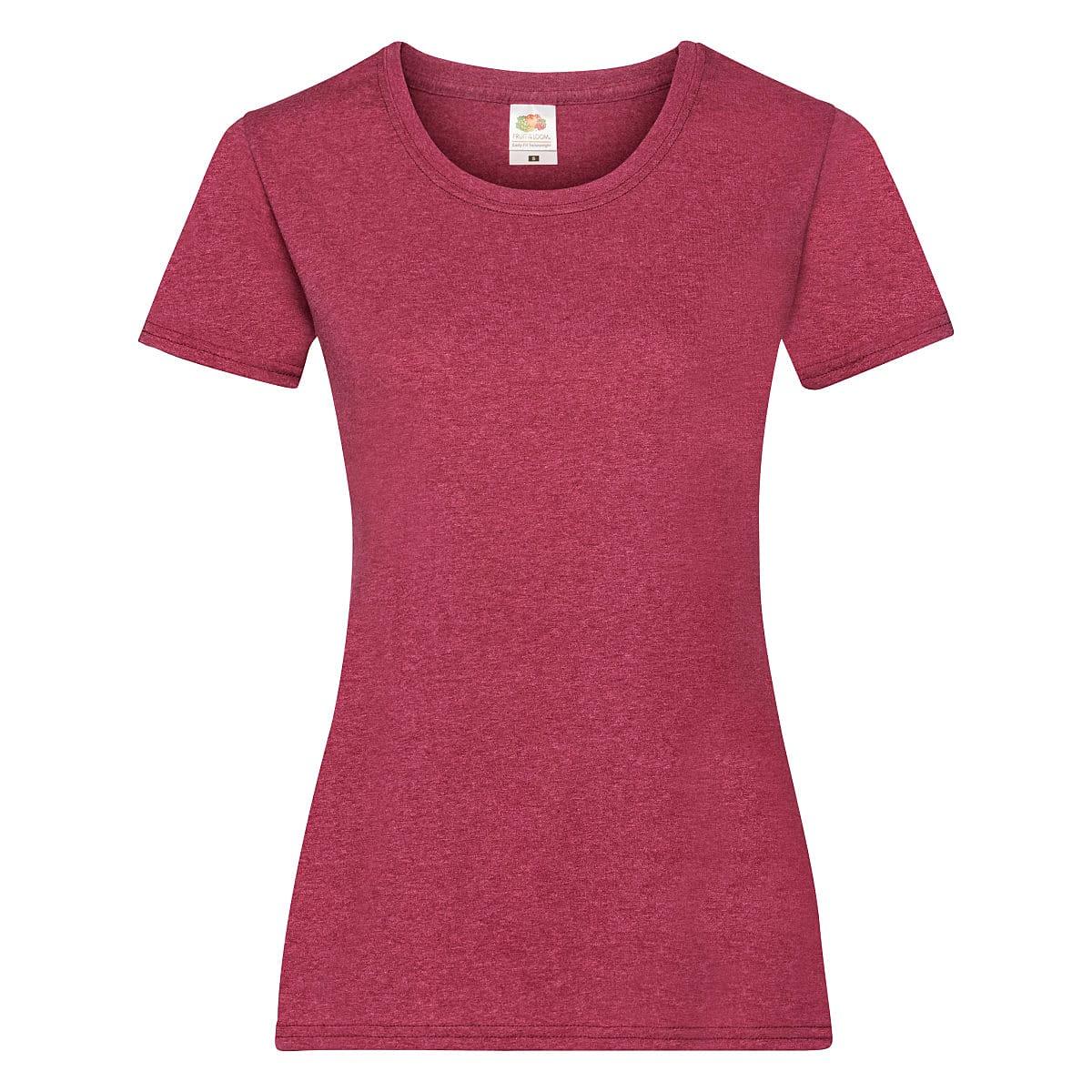 Fruit Of The Loom Lady-Fit Valueweight T-Shirt in Vintage Heather Red (Product Code: 61372)