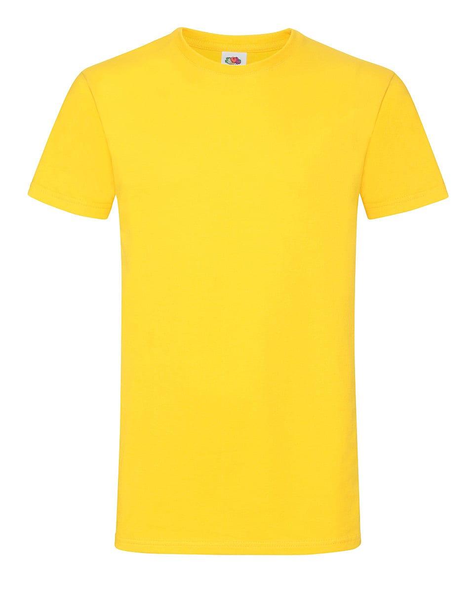 Fruit Of The Loom Mens Softspun T-Shirt in Yellow (Product Code: 61412)