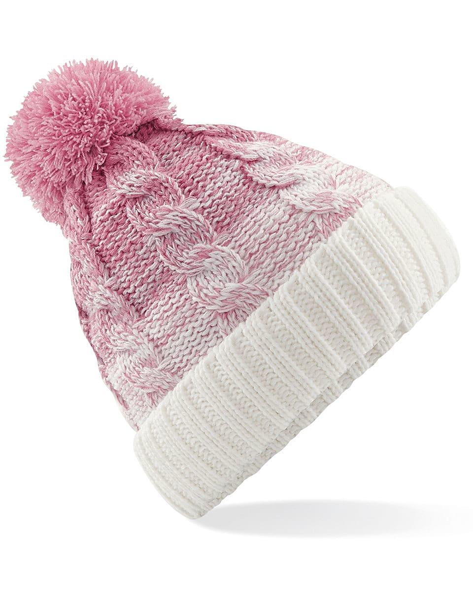 Beechfield Ombre Beanie Hat in Dusky Pink / Off-White (Product Code: B459)