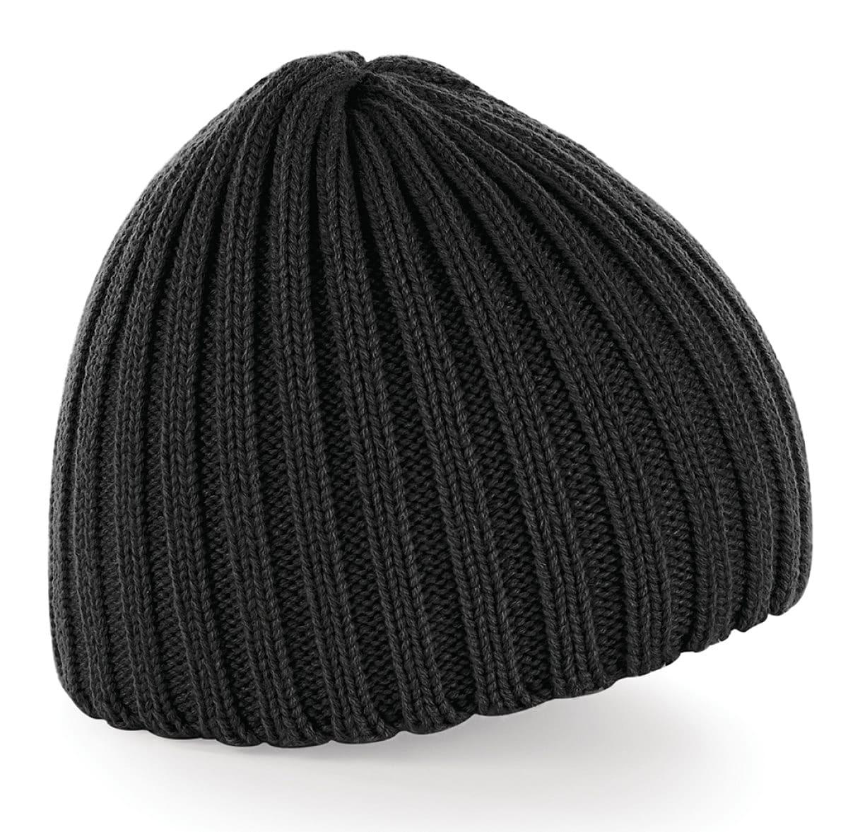 Beechfield Chunky Knit Beanie Hat in Black (Product Code: B462)