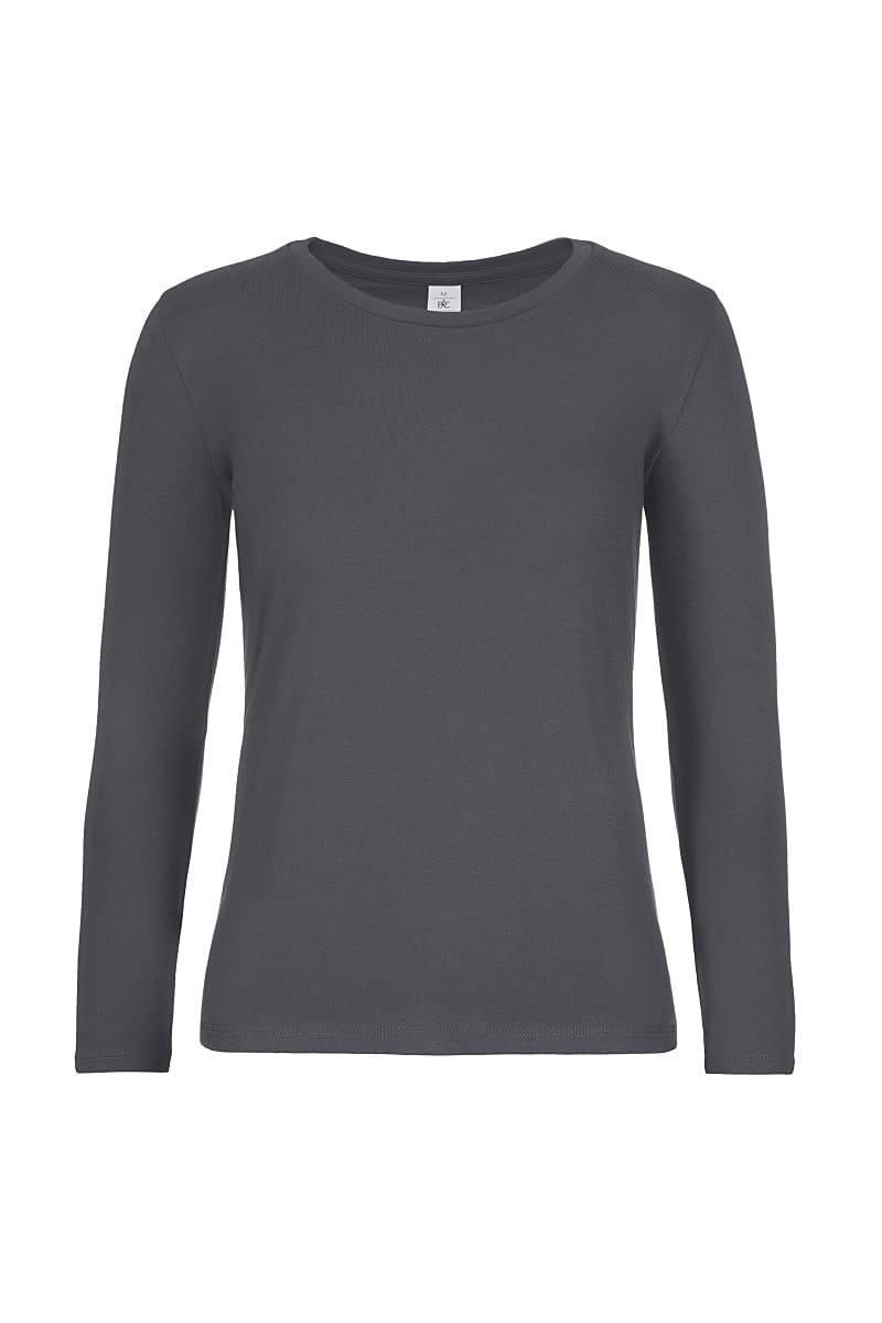 B&C Womens E190 Long-Sleeve Top in Dark Grey (Product Code: TW08T)
