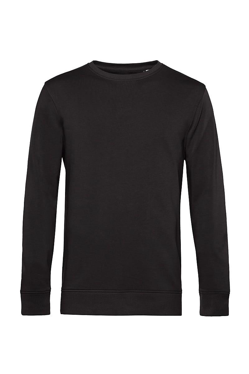 B&C Mens OrganiC Crew Neck Sweatshirt in Black Pure (Product Code: WU31B)