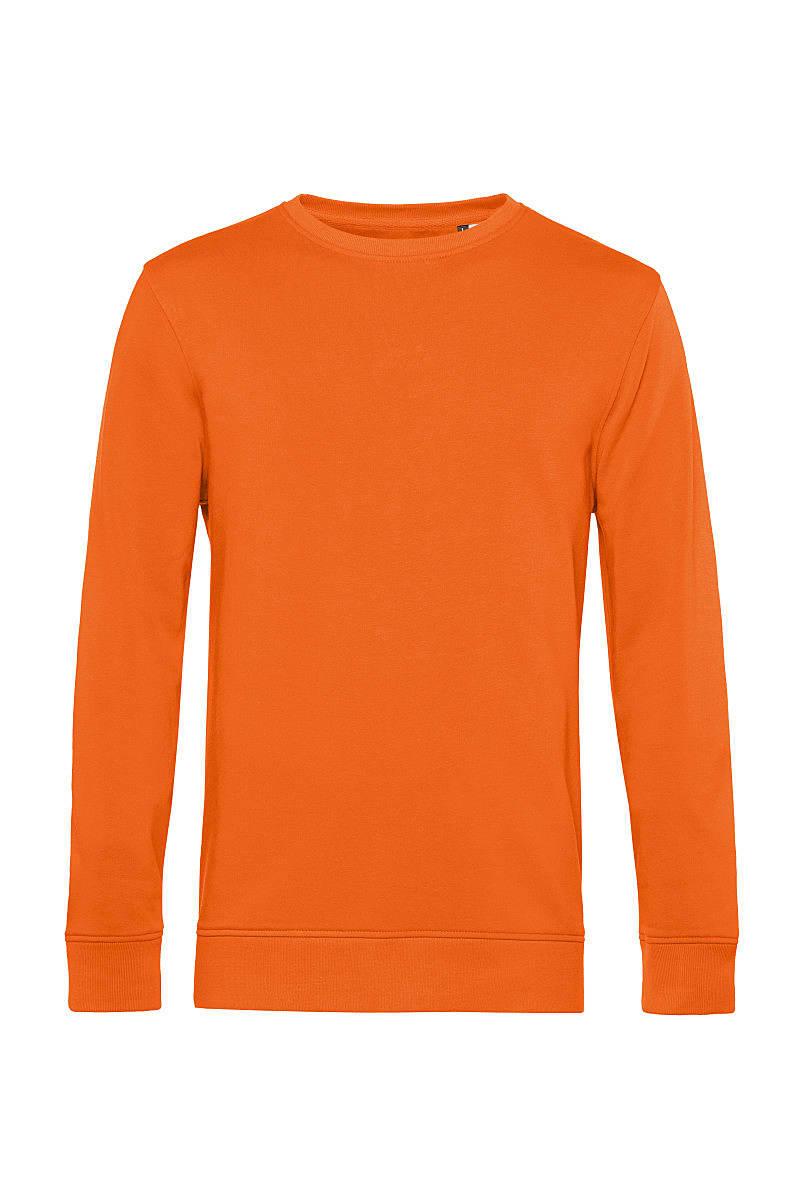 B&C Mens OrganiC Crew Neck Sweatshirt in Pure Orange (Product Code: WU31B)