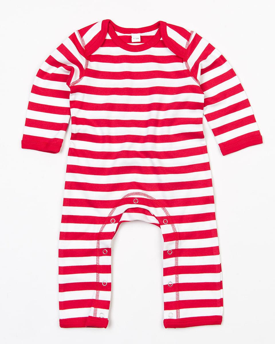 Babybugz Baby Stripy Rompasuit in Red / White (Product Code: BZ13S)