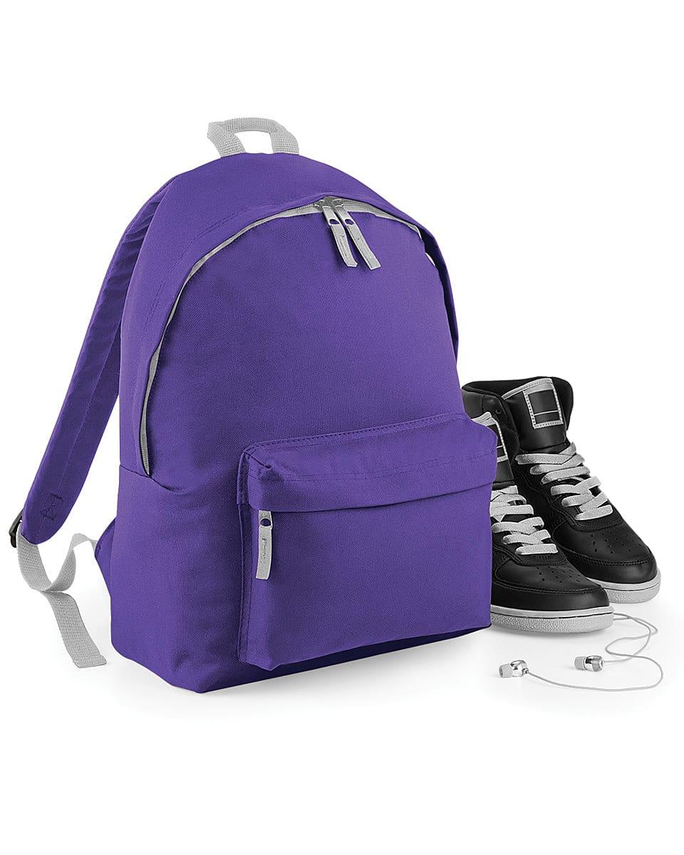 Bagbase Junior Fashion Backpack in Purple / Light Grey (Product Code: BG125J)