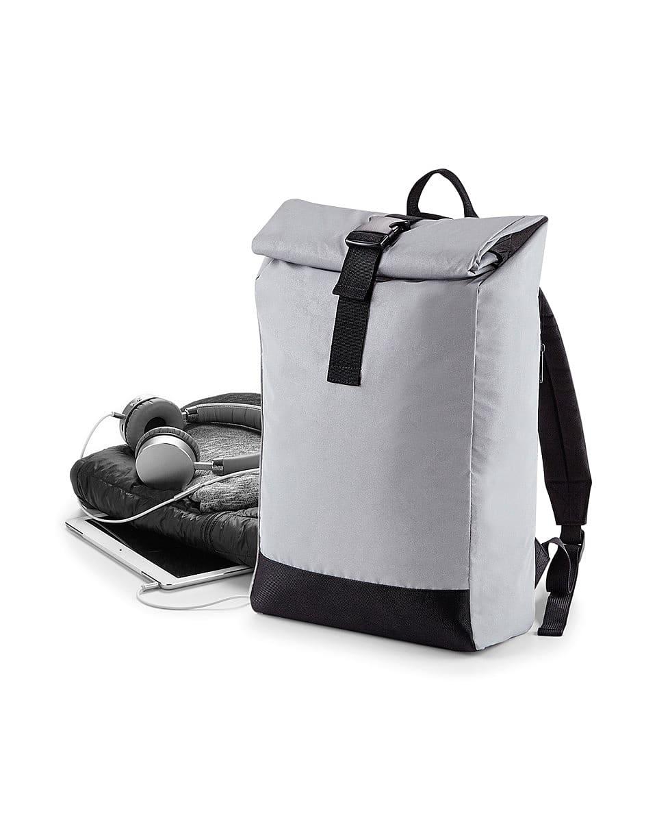 Bagbase Reflective Roll Top Backpack in Silver Reflective (Product Code: BG138)
