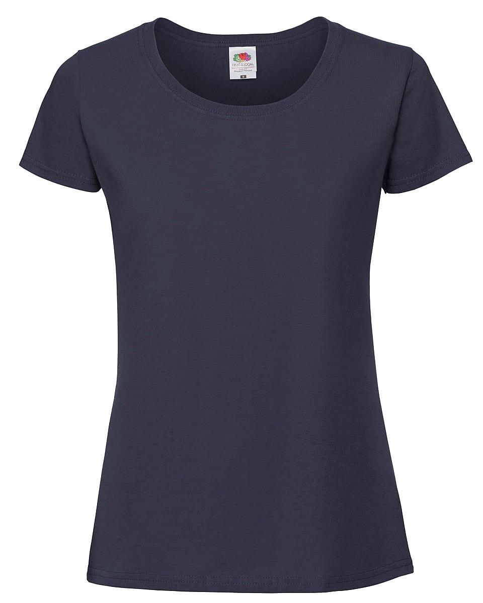 Fruit Of The Loom Womens Ringspun Premium T-Shirt in Deep Navy (Product Code: 61424)