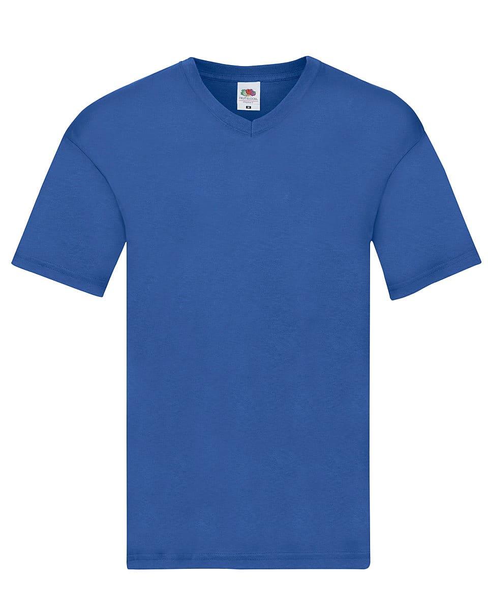 Fruit Of The Loom Mens Original V-Neck T-Shirt in Royal Blue (Product Code: 61426)