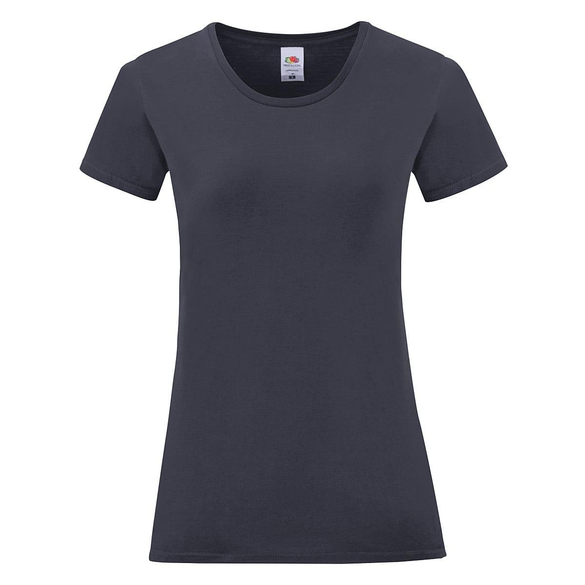 Fruit Of The Loom Womens Iconic T-Shirt in Deep Navy (Product Code: 61432)