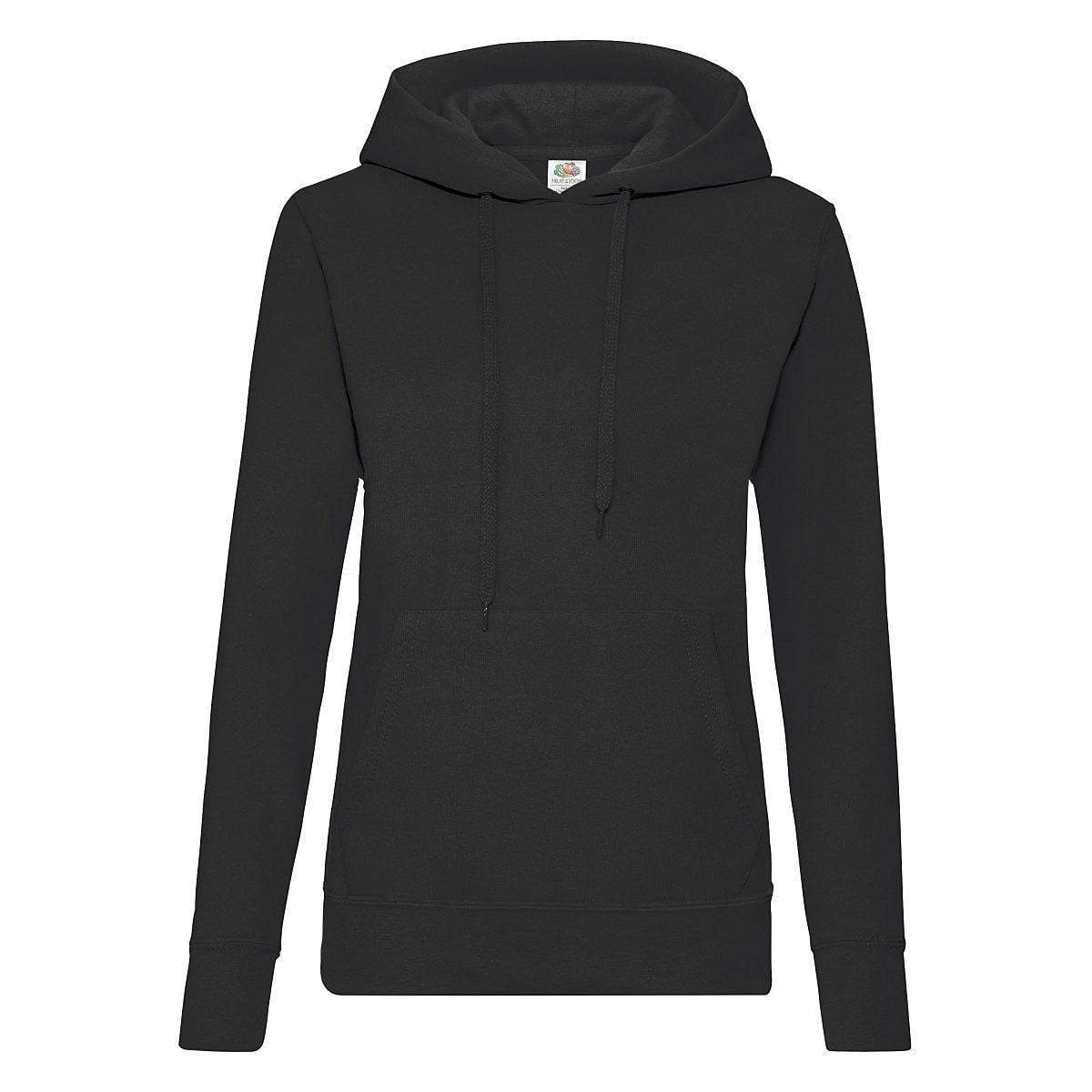 Fruit Of The Loom Lady-Fit Classic Hoodie in Black (Product Code: 62038)