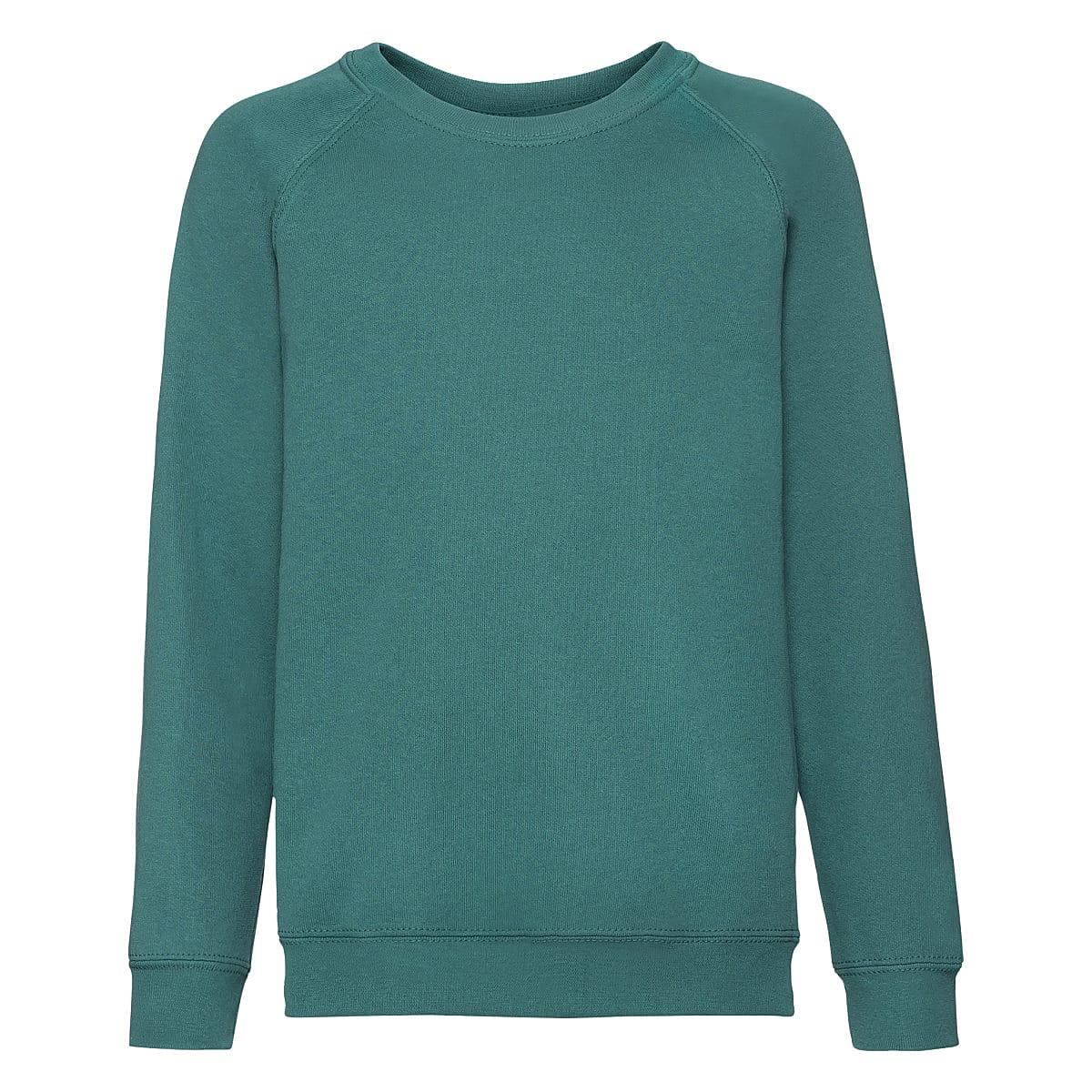 Fruit Of The Loom Childrens Raglan Sleeve Sweatshirt in Emerald (Product Code: 62039)