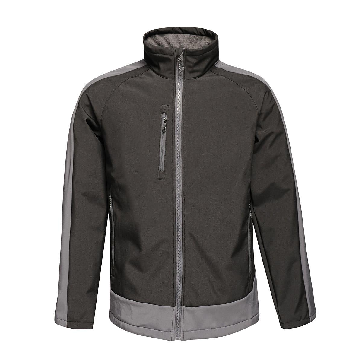 Regatta Mens Contrast Printable Softshell Jacket in Black / Seal Grey (Product Code: TRA618)