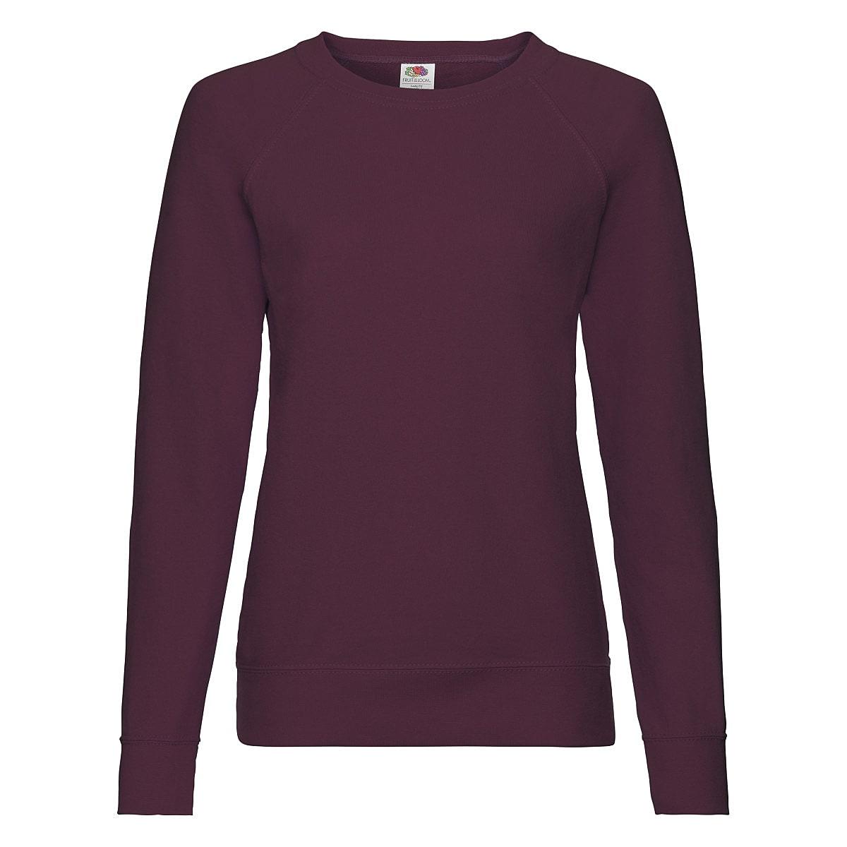 Fruit Of The Loom Lady-Fit Lightweight Raglan Sweater in Burgundy (Product Code: 62146)