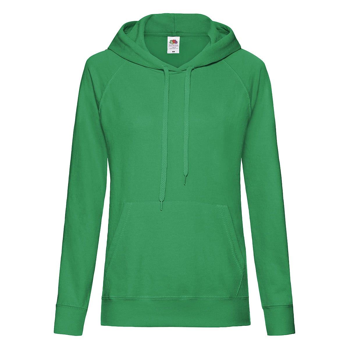 Fruit Of The Loom Lady-Fit Lightweight Hoodie in Kelly Green (Product Code: 62148)