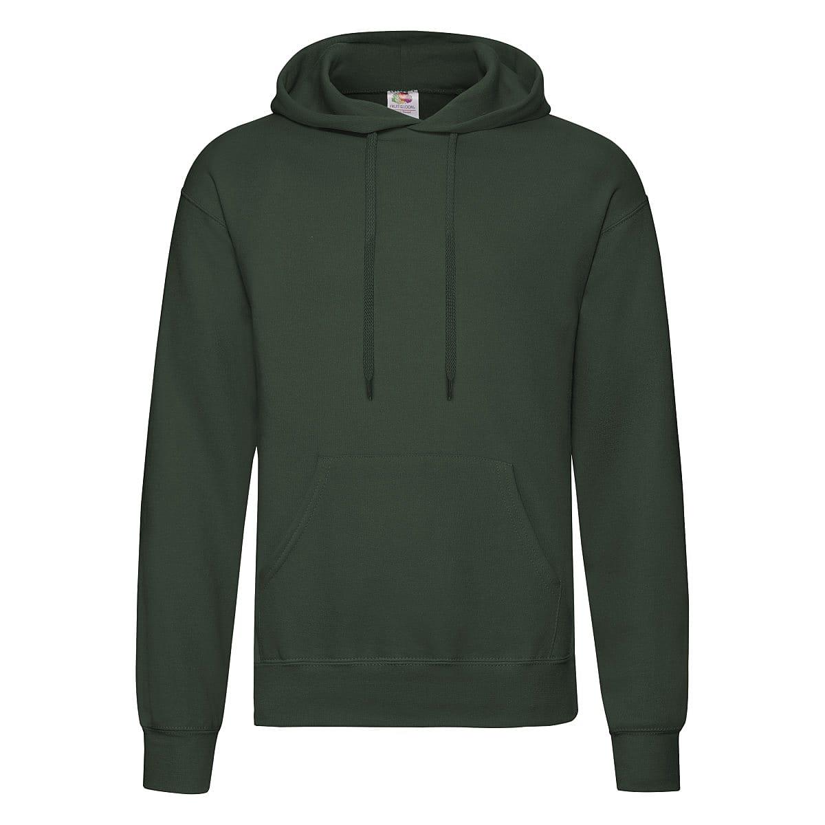Fruit Of The Loom Mens Classic Hoodie in Bottle Green (Product Code: 62208)