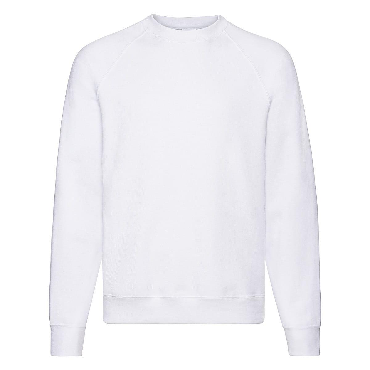 Fruit Of The Loom Raglan Sleeve Sweatshirt in White (Product Code: 62216)