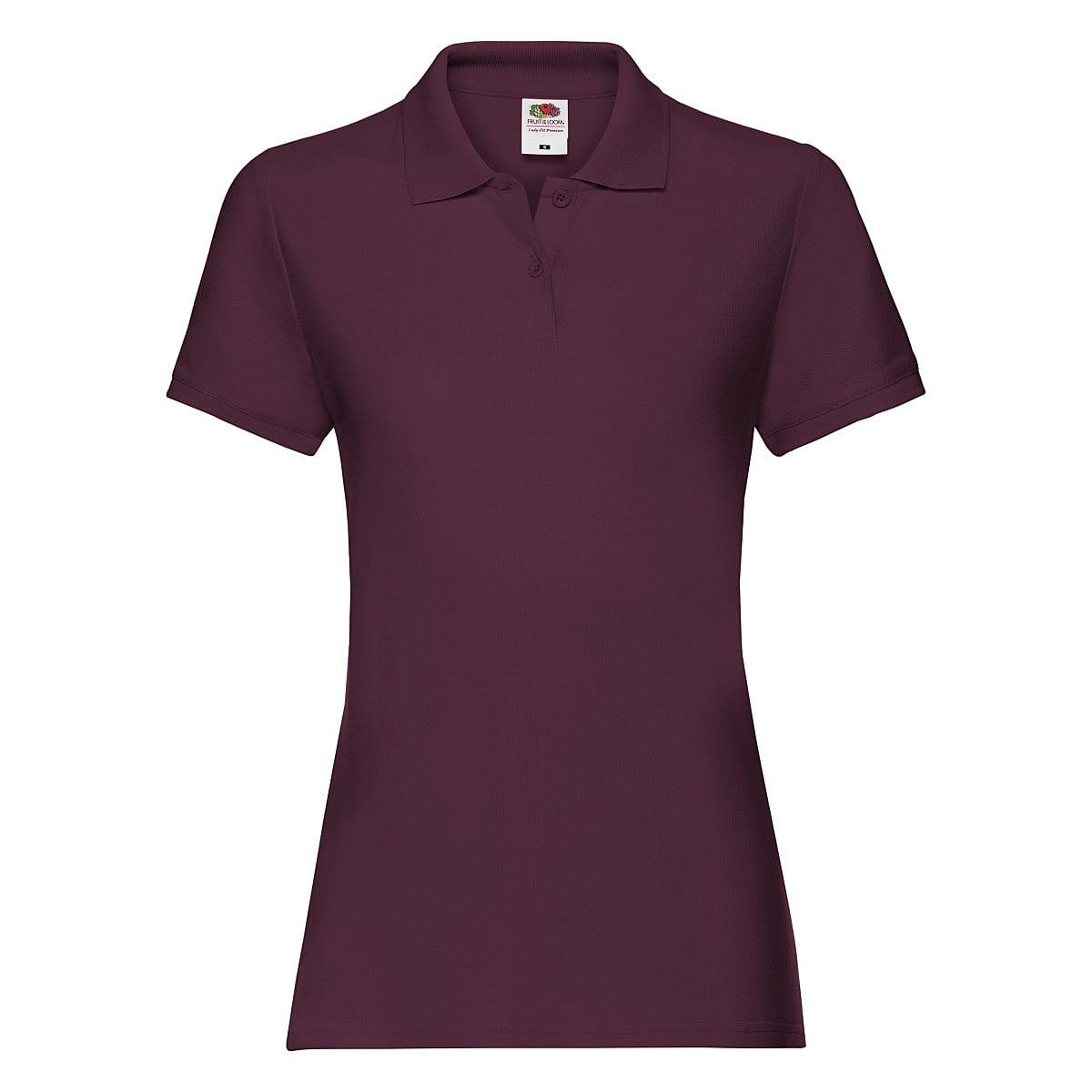 Fruit Of The Loom Lady Fit Premium Polo Shirt in Burgundy (Product Code: 63030)