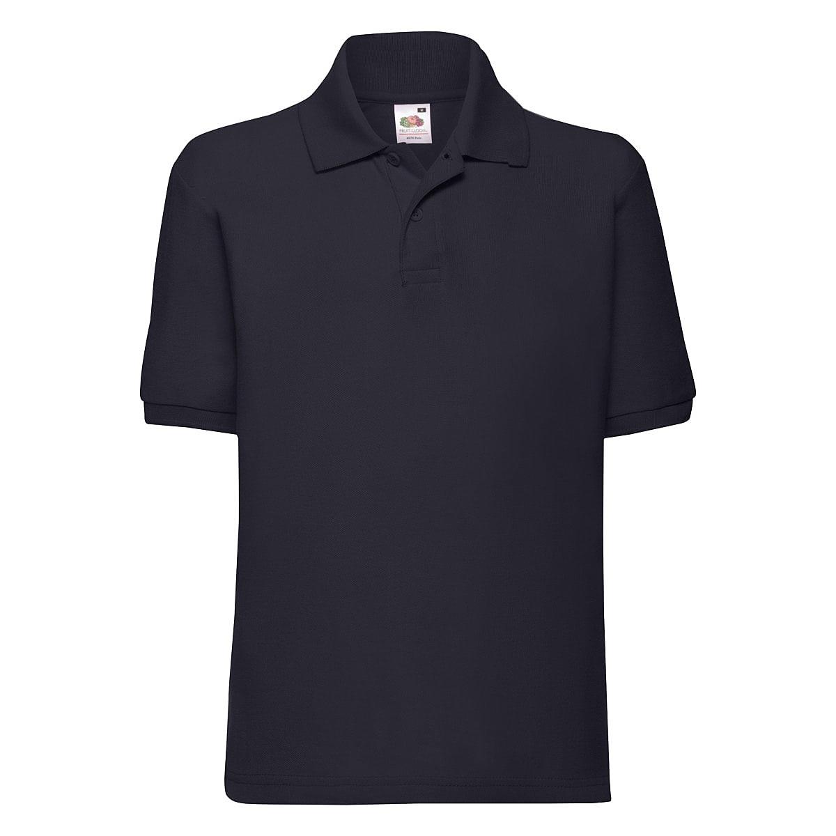 Fruit Of The Loom Childrens 65/35 Pique Polo Shirt in Deep Navy (Product Code: 63417)