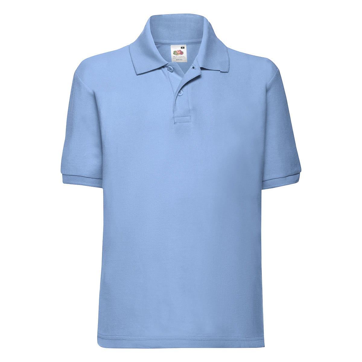 Fruit Of The Loom Childrens 65/35 Pique Polo Shirt in Sky Blue (Product Code: 63417)