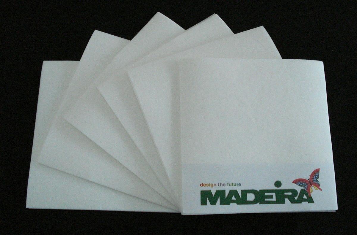 Madeira Tear off Backing Sheets (5000 pieces) in White (Product Code: MABAK18)