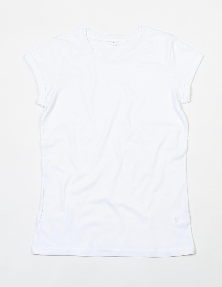 Mantis Womens Roll Sleeve T-Shirt in White (Product Code: M81)
