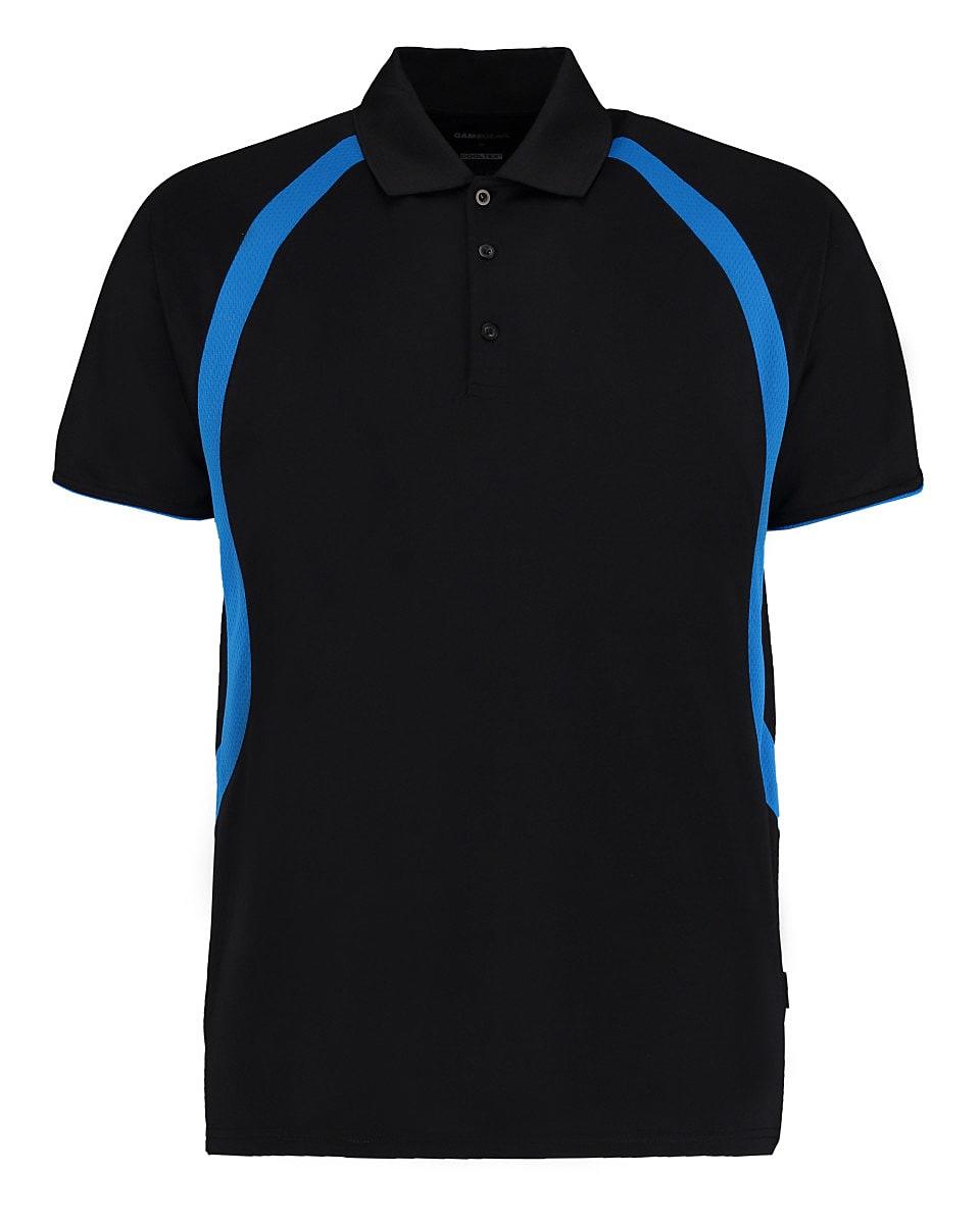 Gamegear Mens Cooltex Riviera Polo Shirt in Black / Electric Blue (Product Code: KK974)