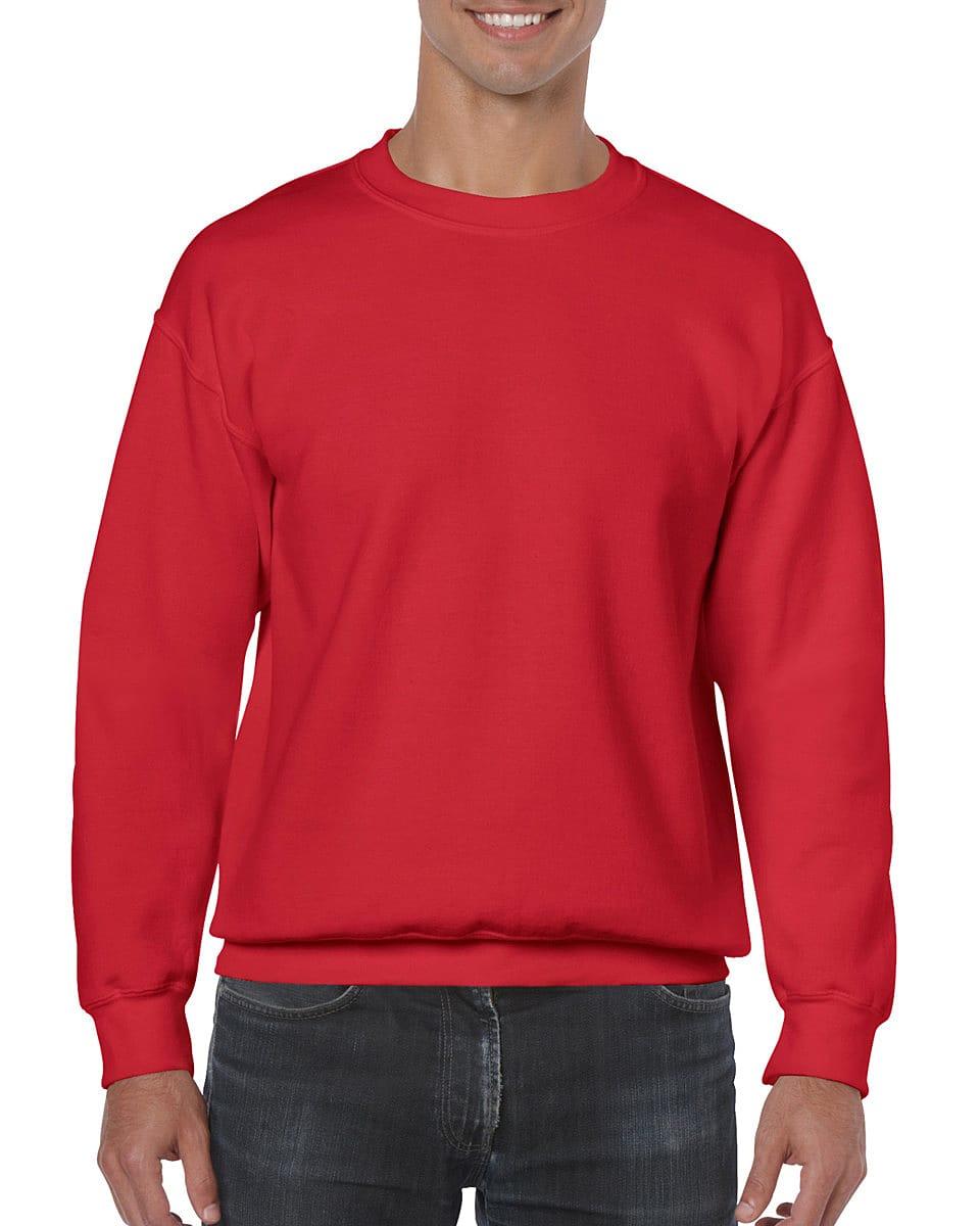 Gildan Heavy Blend Adult Crewneck Sweatshirt in Red (Product Code: 18000)