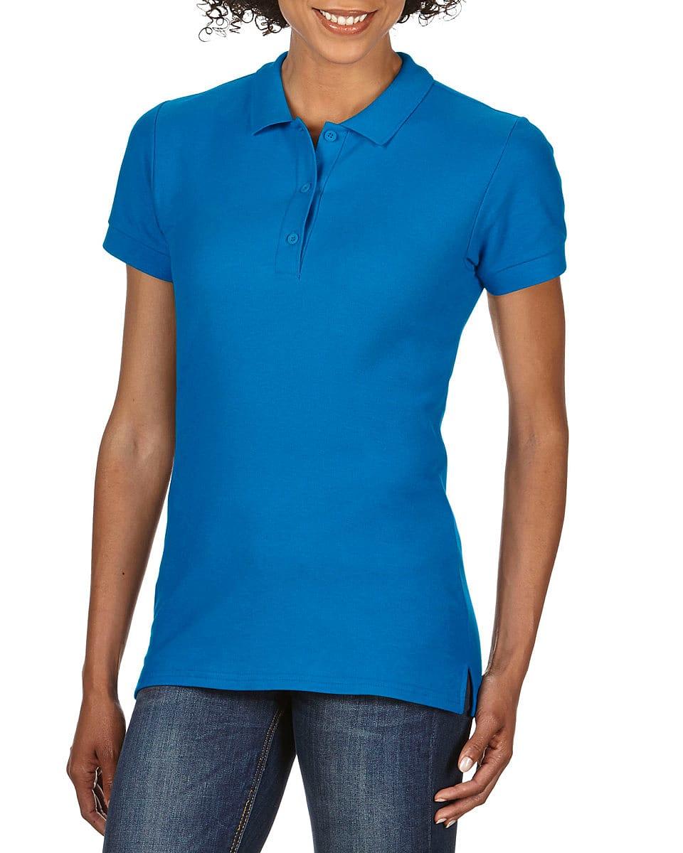 Gildan Premium Cotton Womens Sport Polo Shirt in Sapphire (Product Code: 85800L)