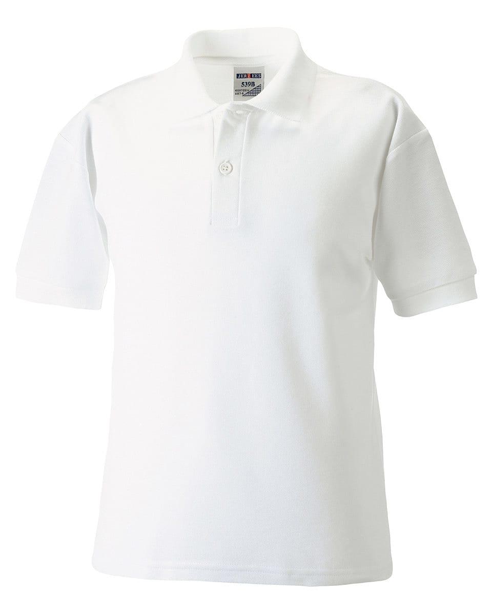 Jerzees Schoolgear Classic Polo Shirt in White (Product Code: 539B)