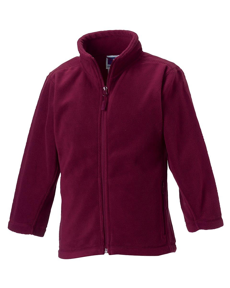 Jerzees Schoolgear Full-Zip Fleece Top in Burgundy (Product Code: 8700B)