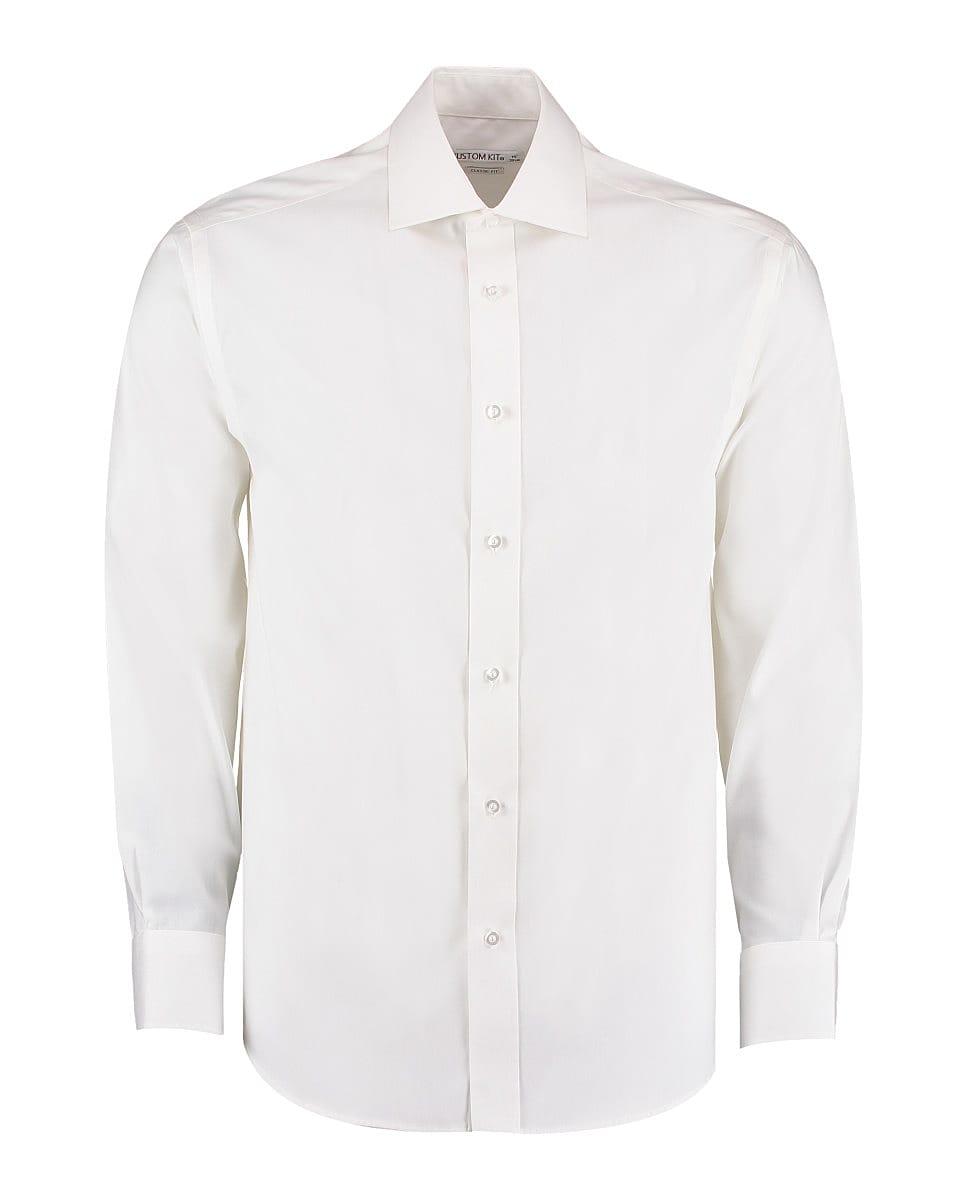 Kustom Kit Mens Superior Oxford Long-Sleeved Shirt in White (Product Code: KK118)