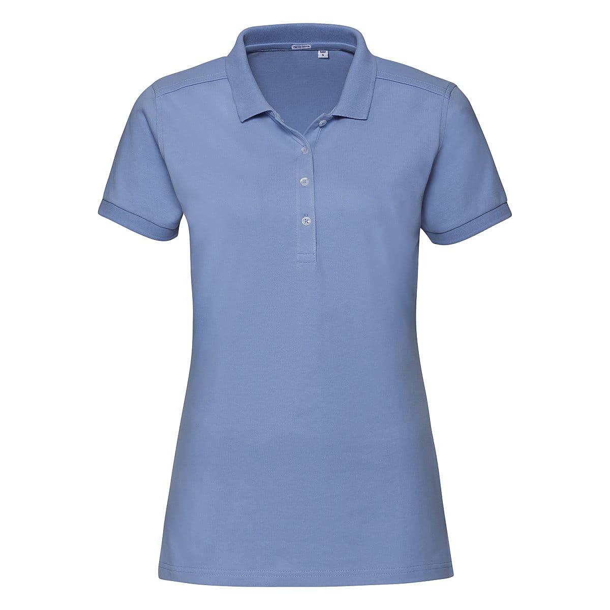 Russell Womens Stretch Polo Shirt in Sky Blue (Product Code: 566F)