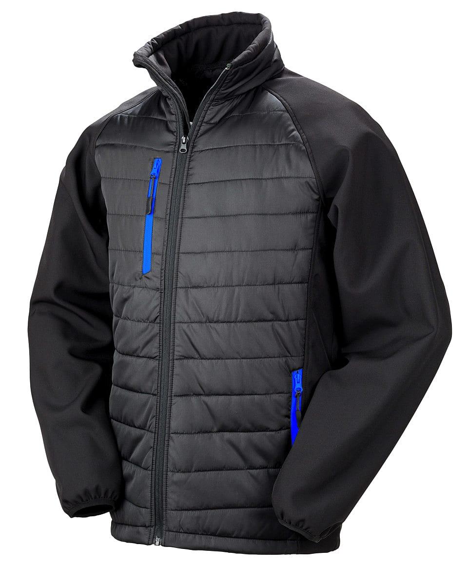Result Black Compass Softshell Jacket in Black / Royal (Product Code: R237X)