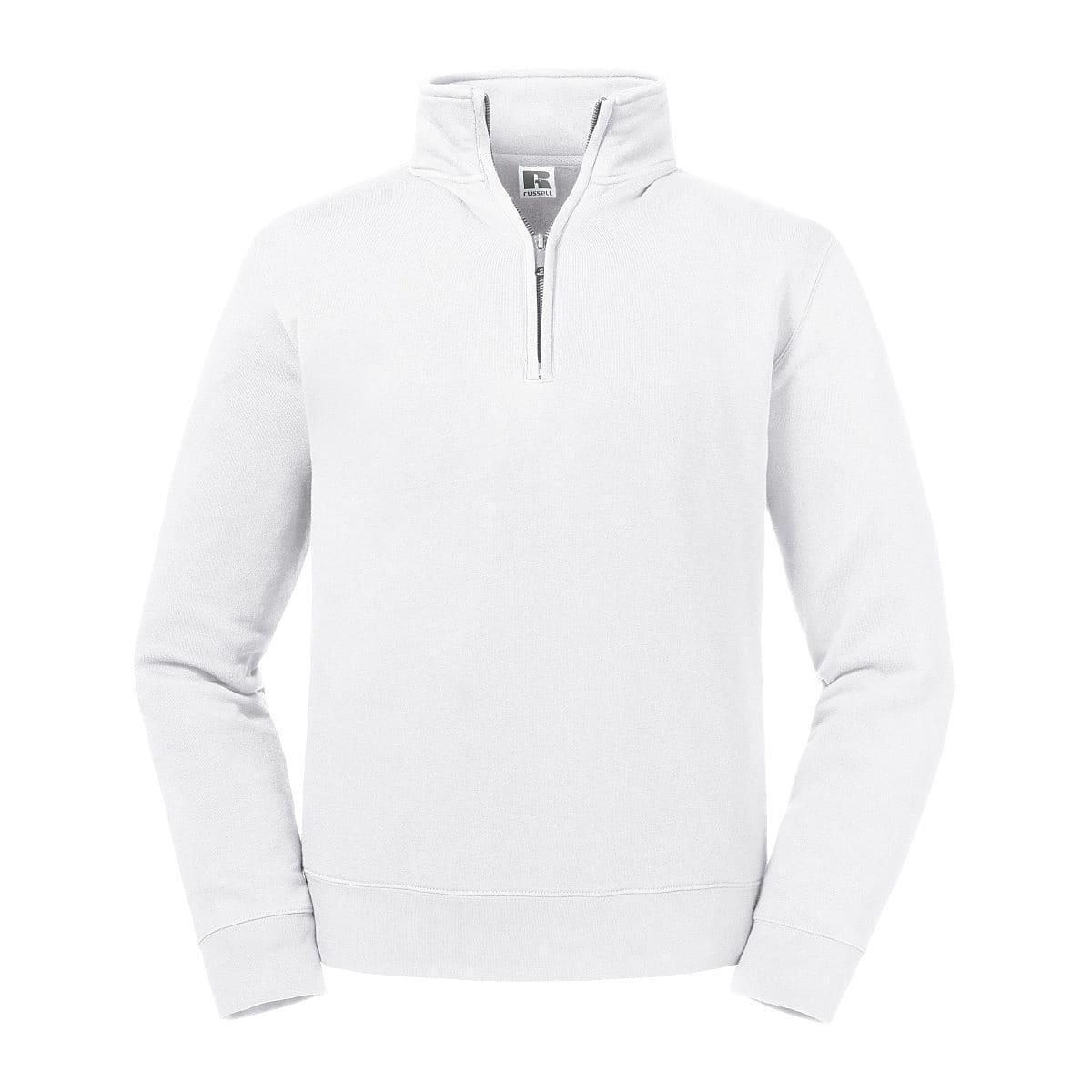 Russell Authentic 1/4 Zip Sweater in White (Product Code: R270M)