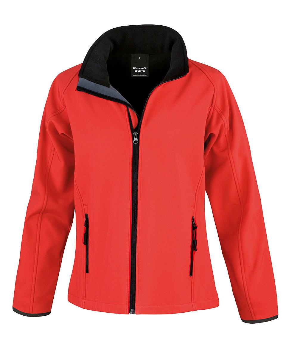 Result Core Womens Printable Softshell Jacket in Red / Black (Product Code: R231F)